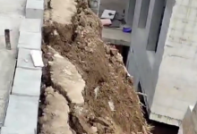 Оползень сошел на строящийся дом в Алматы