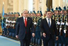 Токаев встретил президента Кыргызстана в Акорде
