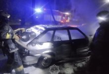 Автомобиль загорелся в Костанайской области