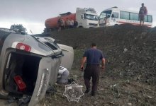 Легковушка перевернулась после столкновения с "Газелью" в Карагандинской области