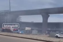 В Астане горит строящийся LRT