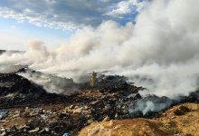 Крупный пожар ликвидирован на полигоне ТБО в Акмолинской области