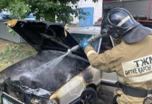 В Акмолинской области загорелся автомобиль