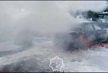 Авто с тремя детьми загорелось в Астане