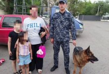 Полицейская овчарка нашла потерявшихся детей в Астане
