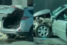 Два автомобиля столкнулись лоб в лоб в Актау (ВИДЕО)