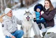 Дети Рымбаевой устроили фотосессию с хаски