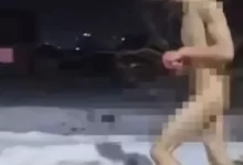 Голый "перформанс" на морозе устроил житель Костаная