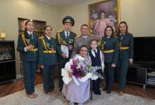 Бибигуль Тулегенову поздравили с Днем Победы