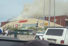 Рынок "Шапағат" горит в Астане (ВИДЕО)