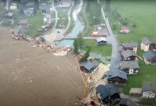 Оползень уничтожил деревню в швейцарских Альпах