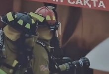 Американских пожарных разместили на баннере в Костанае (ВИДЕО)