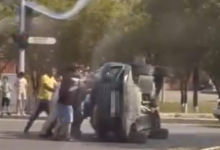 Жесткое ДТП произошло в Караганде (ВИДЕО)