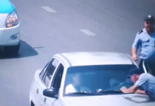 Водитель протащил полицейского на капоте в Шымкенте