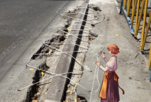 Алматинская художница превратила ямы в арт-объекты