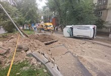 ЧП при опрессовке газопровода: в Алматы перевернулась машина