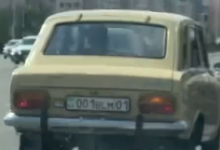 Советский автомобиль с дорогим номером замечен в Астане (ВИДЕО)