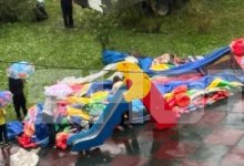 Ветер оказался сильнее батута. Детей увезли в больницу
