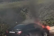 Горящий автомобиль потушили в Астане