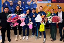 Женскую сборную по боксу торжественно встретили в аэропорту Алматы (ВИДЕО)