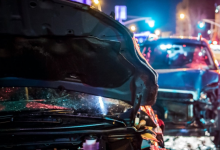 Автомобиль протаранил две машины и врезался в столб в Астане (ВИДЕО)