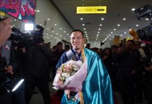 Чемпиона мира по греко-римской борьбе Айдоса Султангали встретили в Астане