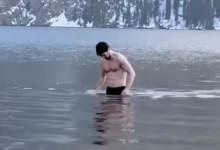 Павел Дуров искупался в ледяных водах Кольсайского озера (ВИДЕО)