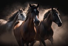 Необычный рекорд: житель Шымкента проехал 2 км стоя на двух лошадях (ВИДЕО)