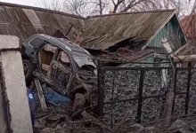 Автомобиль протаранил здание в СКО (ВИДЕО)