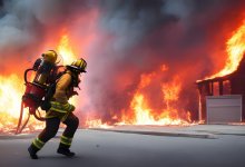 Мощный пожар уничтожил район в Японии