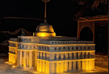 Житель ЗКО слепил из снега точную копию здания Акорды