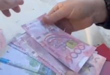 Женщина рассчитывалась на рынке фальшивыми купюрами тенге  в Актобе (ВИДЕО)