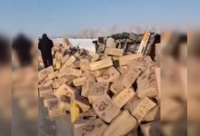 Грузовик опрокинулся в ВКО (ВИДЕО)