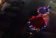 Полицейские выстроили из служебных авто восьмерку в Семее (ВИДЕО)