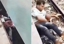 Ребенок упал под поезд: отец бросился за ним и спас (ВИДЕО)