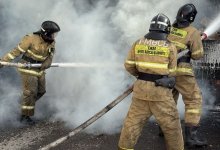 Грузовик с макулатурой сгорел в Акмолинской области (ВИДЕО)