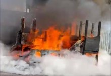 Огонь охватил детскую игровую площадку в Алматы