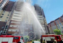 13-этажный жилой дом горит в Астане