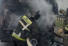 Автобус загорелся в Астане