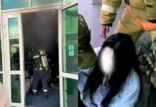 Девушку спасли из пожара в 15-этажном доме в Астане (ВИДЕО)