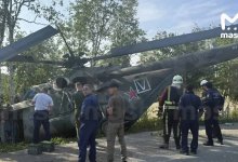 Вертолет скатился в кювет после жесткой посадки на трассе Южно-Сахалинск – Долинск