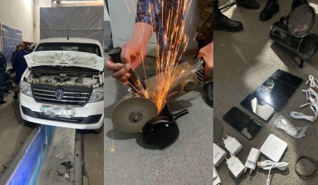 Крупную партию гаджетов пытались провезти в колонию в тайнике авто в Жетысу