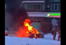 Автомобиль сгорел на Левом берегу в Нур-Султане