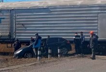 Поезд снес автомобиль в Петропавловске
