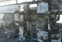 Автобус с пассажирами загорелся прямо во время маршрута в Кызылорде