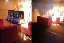 Игроман из Бейнеу поджег букмекерскую контору и снял это на видео