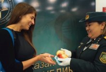 Шоколадом и яблоками встречают прилетевших иностранцев в столице и Алматы (ВИДЕО)
