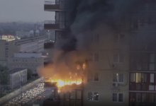 Пожарный упал с 14 этажа в Подмосковье (ВИДЕО)