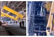 Мостовой кран рухнул на комбинате в Темиртау (ВИДЕО)