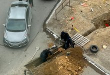 "Раскопки" начали в одном из дворов Актау посреди зимы